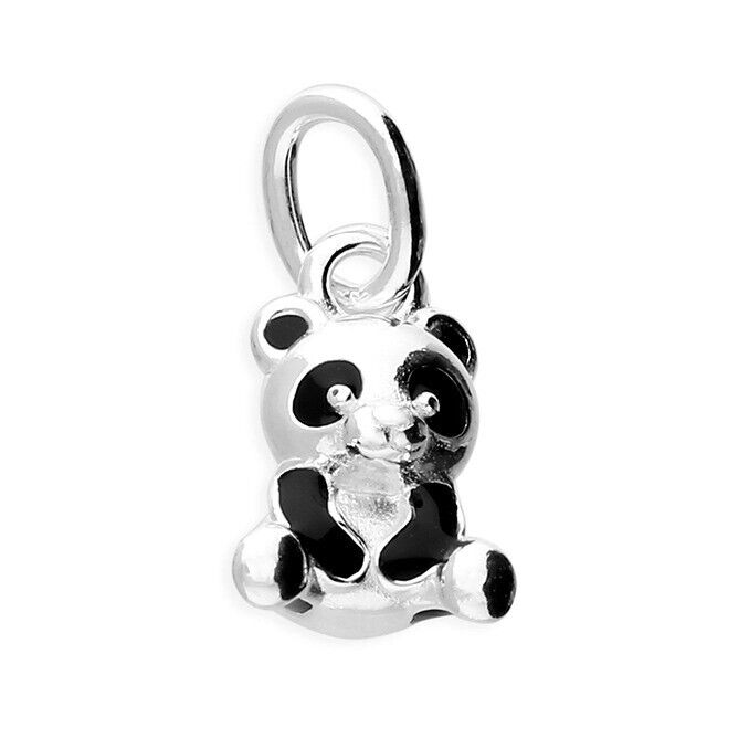 Small Cute Panda Pendant With Enamel Detail Pendant Solid 925 Sterling Silver
