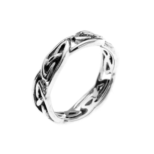 Celtic Knots Band Ring Sterling Silver 925 Hallmark Size J - Q Wedding Bands