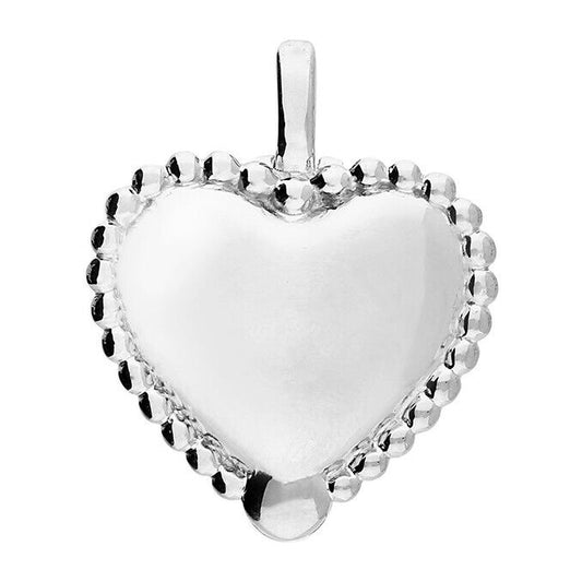 Sterling Silver Locket 20mm Beaded Edge Heart Handmade