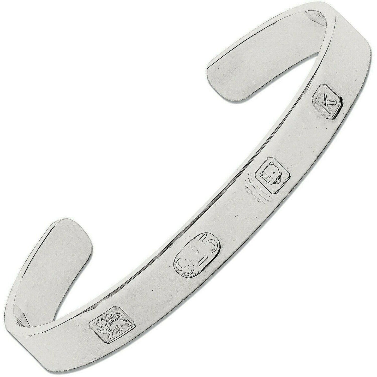 Ladies Silver Hallmark Bangle Solid Full Hallmark British Made Heavy Weight