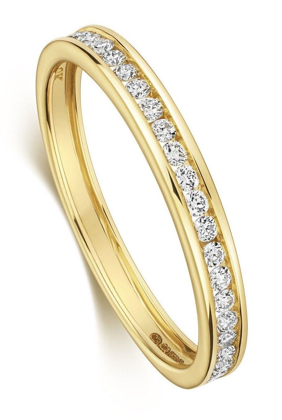 Real Diamond Half Eternity Ring 9ct Yellow Gold Round Diamonds 0.25ctw
