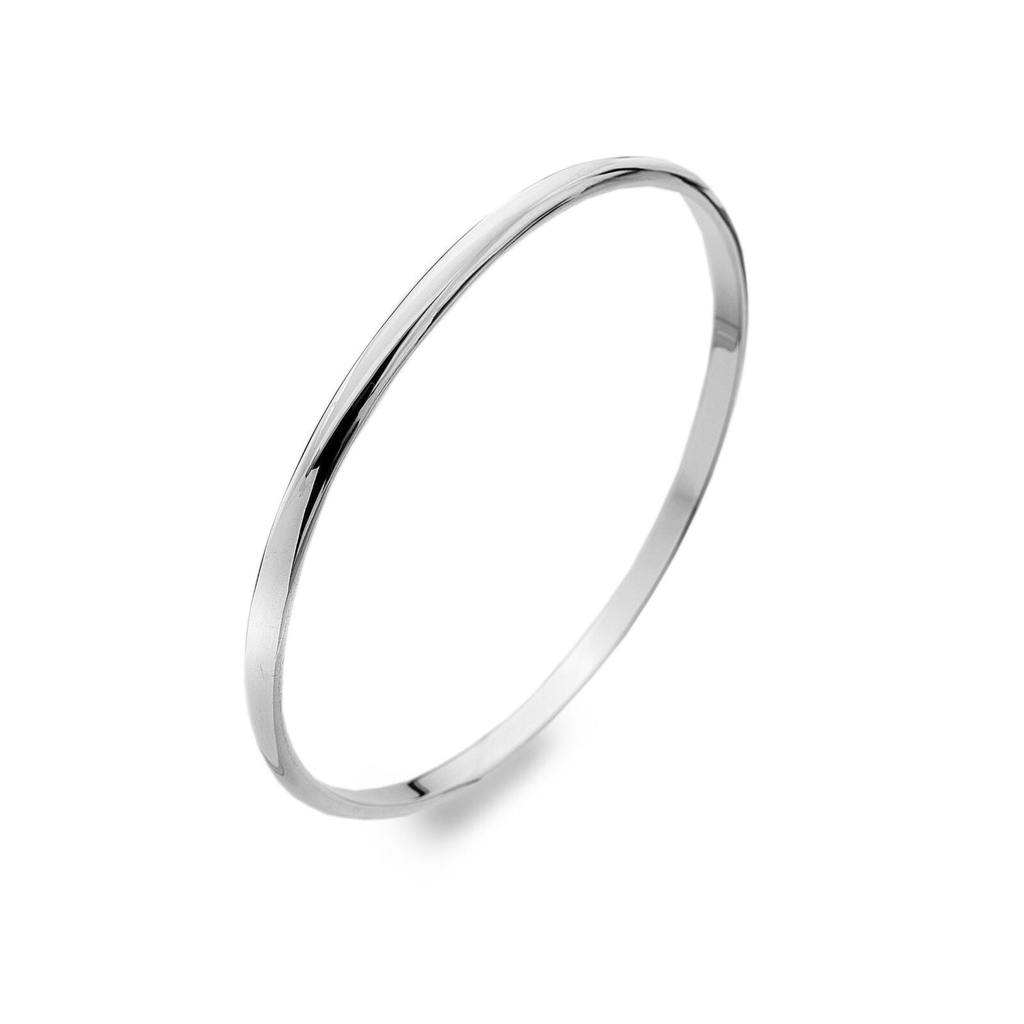 Solid Silver Plain Bangle Simple Hallmarked Boxed