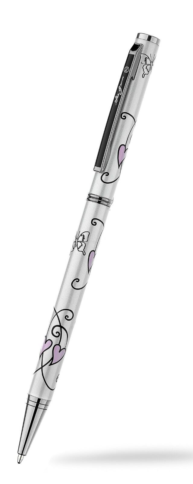 Hearts Butterfly Ballpoint Pen Silver Plated Brand New Boxed Various Colours