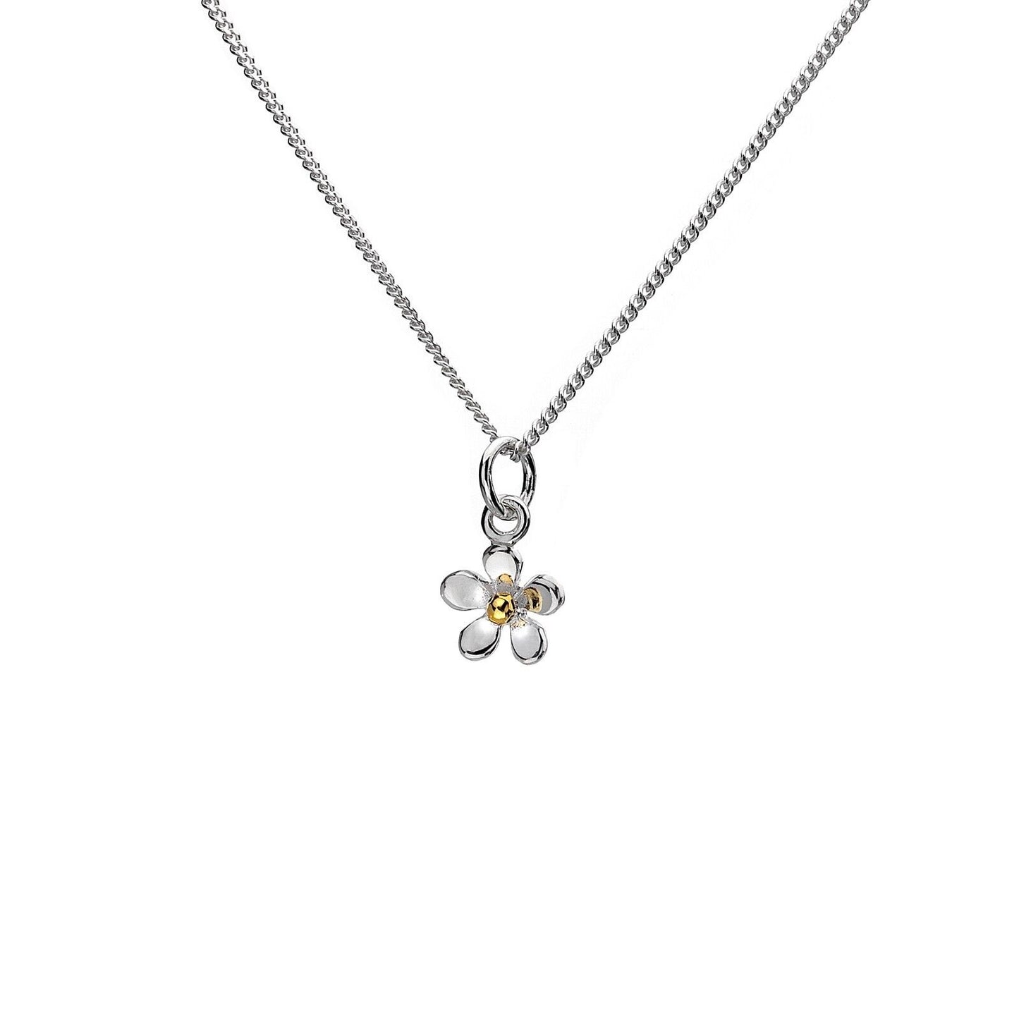 Dainty Daisy Pendant Sterling Silver 925 Hallmark Gold Plate All Chain Lengths