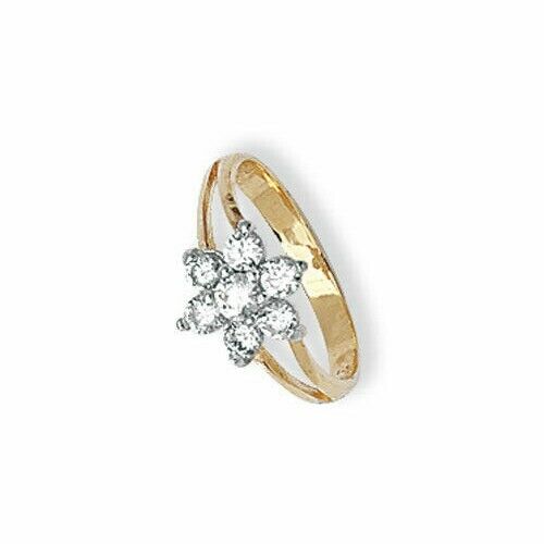 Baby Childs Cluster Ring Solid Yellow Gold Gemstone Hallmarked British Made