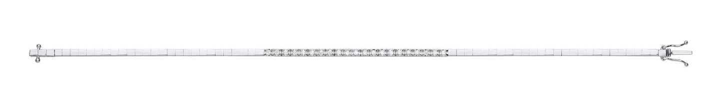 9ct White Gold Half Eternity 0.33ct Diamond Tennis Bracelet Made in London