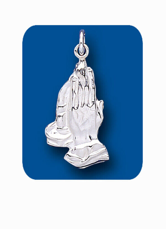 Silver Praying Hands Pendant Sterling Silver 925 Hallmark All Chain Lengths