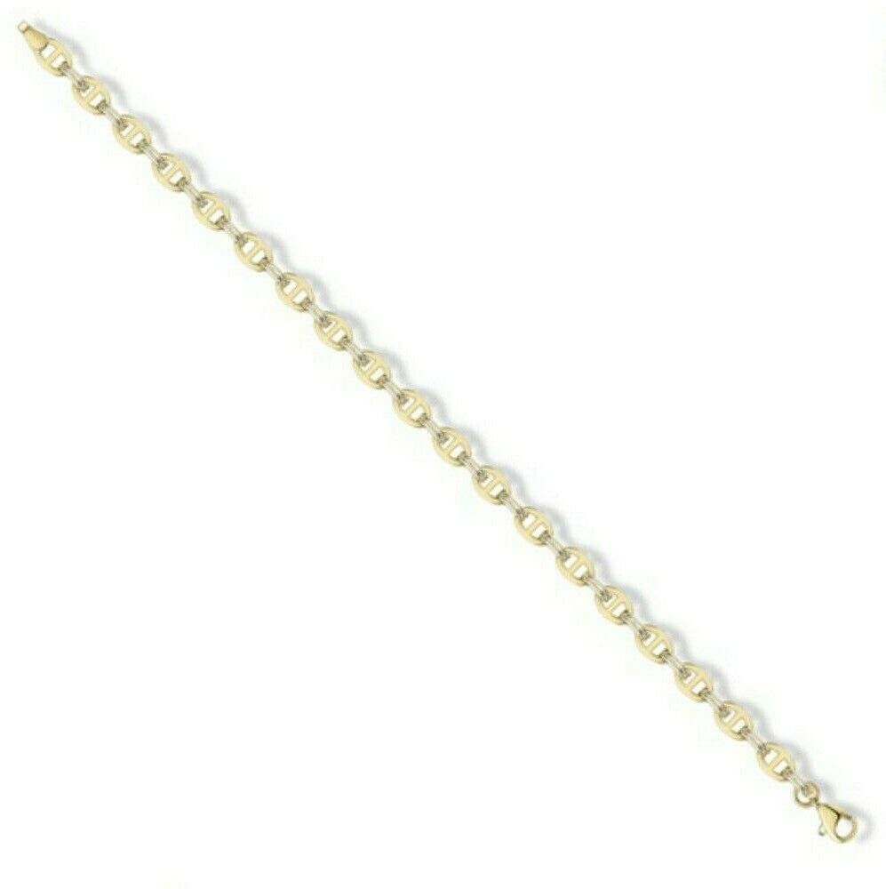 Anchor Belcher Chain Bracelet 9 Carat Yellow Gold Hallmark British Made Ladies