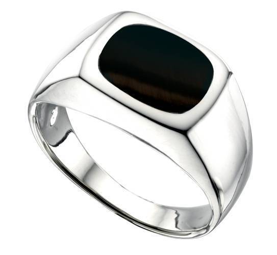 Gents Onyx Signet Ring Gents Solid Sterling Silver Engagement size P - Z