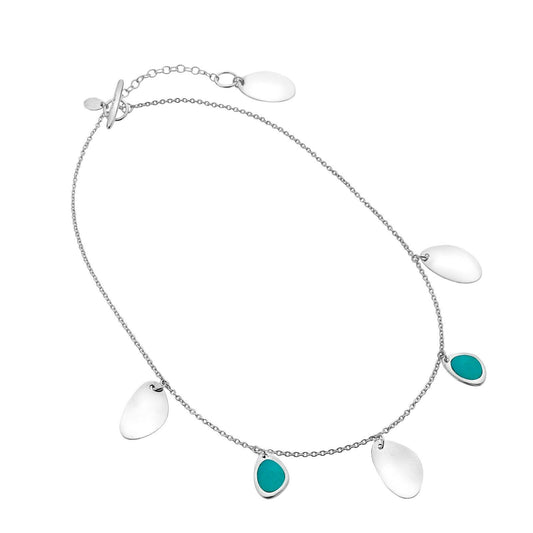 Turquoise Silver Rockpool Necklace Solid Sterling Silver Hallmark Luxury Box