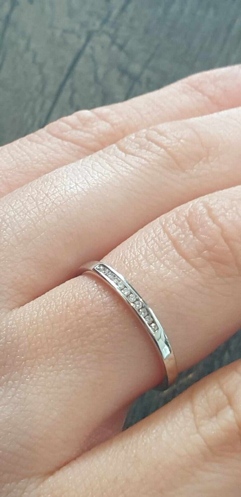 Real Diamond Eternity Ring Channel Set Solid 9ct White Gold
