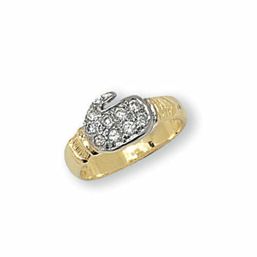 Baby Child's Boxing Glove Ring Solid Yellow Gold British Made Hallmarked