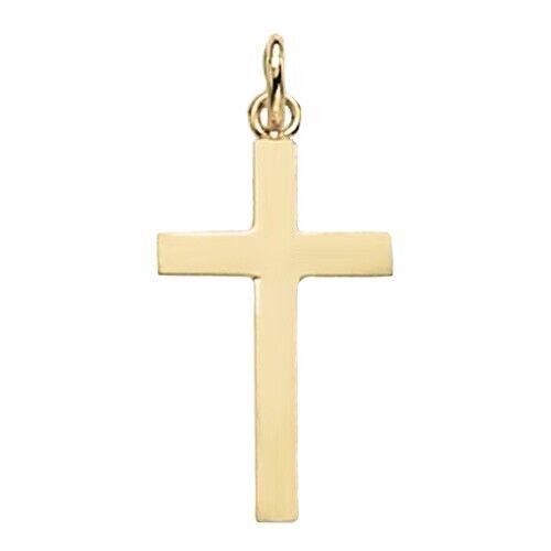 9ct Yellow Gold Cross Pendant 25x14mm Medium Religious Christianity Christening