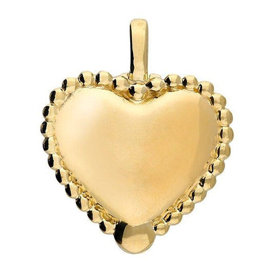 Sterling Silver Heart Locket 20mm Beaded Edge Heart 18ct Gold Plated 18" Chain