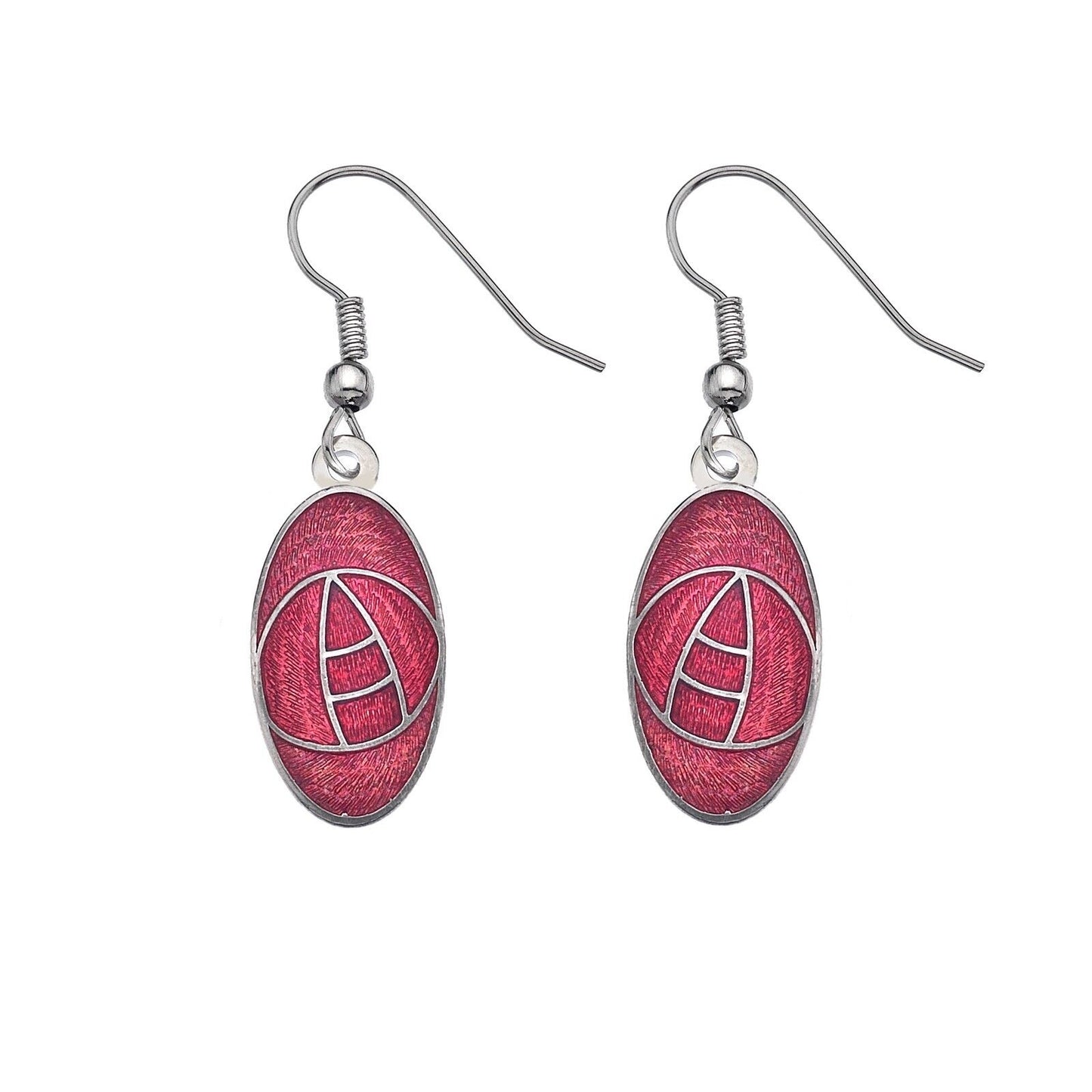 Mackintosh Oval Drop Earrings Drops Silver Plated Branded Packaging