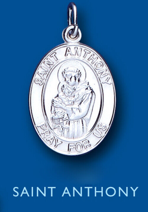 Saint Anthony Pendant Sterling Silver 925 Hallmark All Chain Lengths