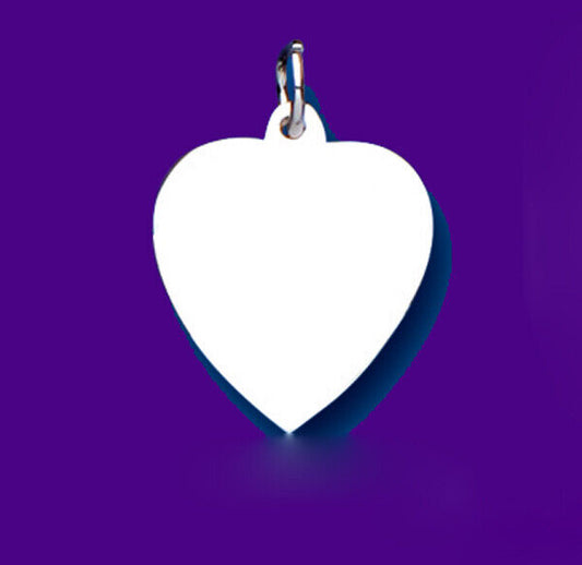 Plain Heart Tag Pendant Sterling Silver 925 Stamp All Chain Lengths