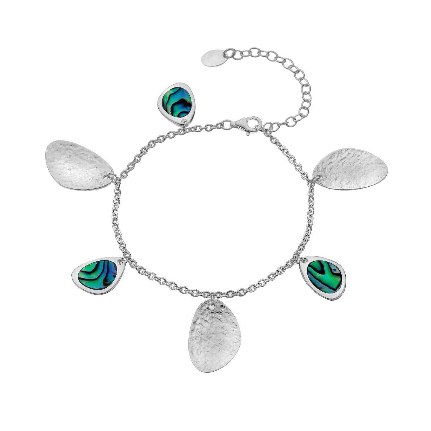 Paua Shell Pebble Bracelet Solid Sterling Silver Hallmarked Luxury Box