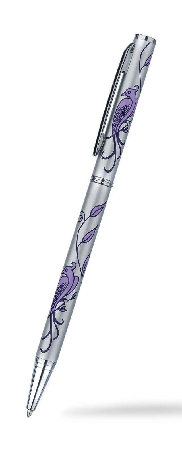 Ballpoint Pen Silver Plated Bird of Paradise Designer Black Ink Brand New Boxed