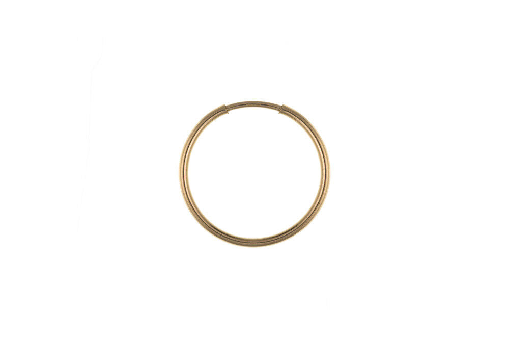 Men's Gold Hoop Earring 14mm Yellow Gold Medium Weight Sleeper
