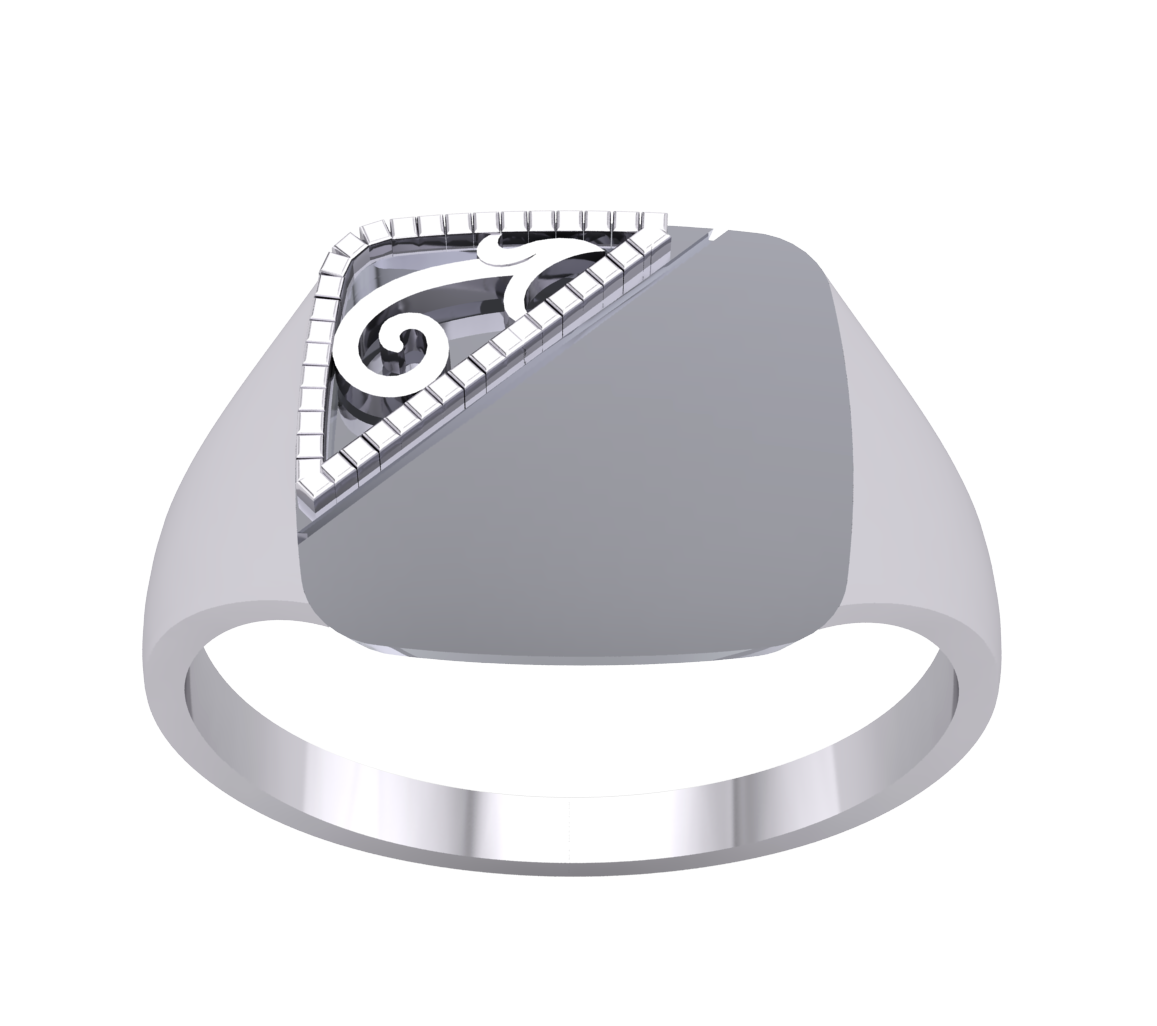 Sterling Silver Gents Cushion Signet Ring Watch Strap Sides 925 Hallmark