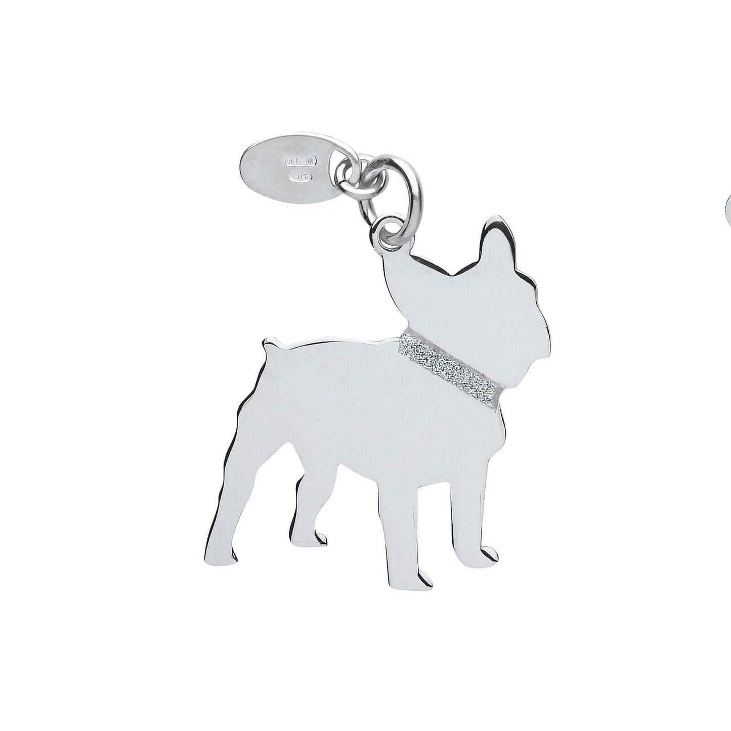 Silver French Bulldog Pendant Solid Silver 925 Stamp Pet Jewellery 14-24" Chain