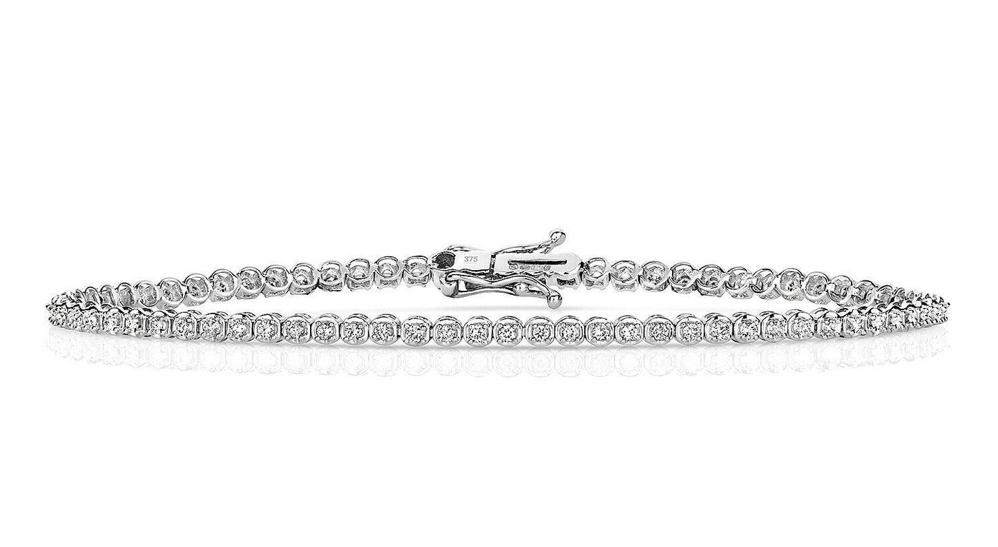 9ct White Gold Diamond Tennis Bracelet 0.75ctw