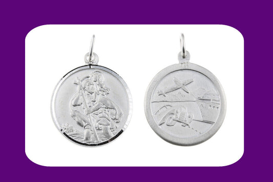 Saint Christopher Pendant Sterling Silver 925 Hallmark 17mm All Chain Lengths