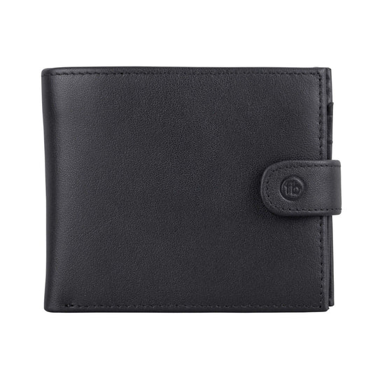 Fred Bennett Black Leather Wallet with Coin Purse Free Laser Engraving W016