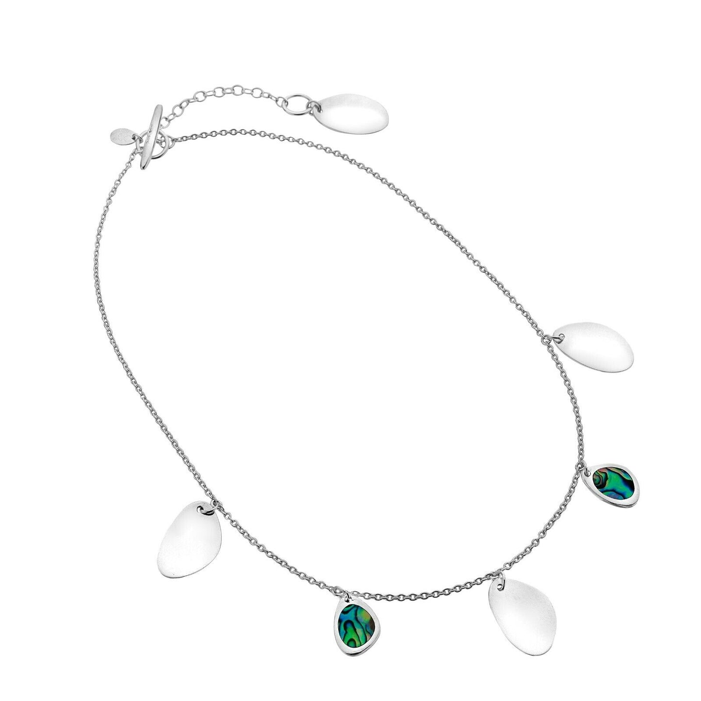 Paua Shell Silver Rockpool Necklace Solid Sterling Silver Hallmark Luxury Box