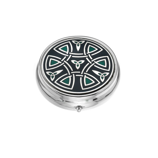 Luxury Celtic Pill Box Black Silver Plated Brand New & Boxed
