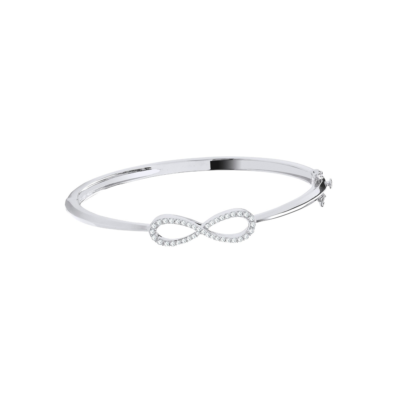 9ct White Gold Infinity 0.45ct Diamond Bangle Made in London