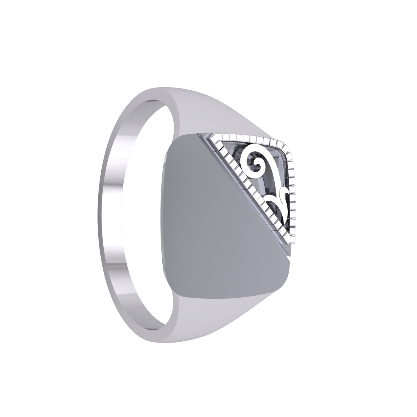 Sterling Silver Gents Cushion Signet Ring Watch Strap Sides 925 Hallmark