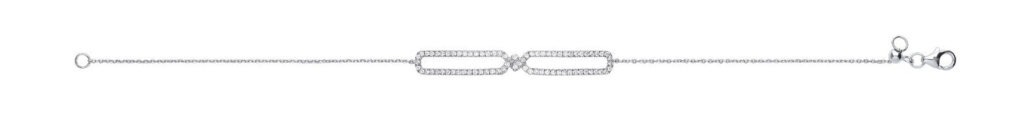 9ct White Gold Friendship 0.38ct Diamond Bracelet Made in London