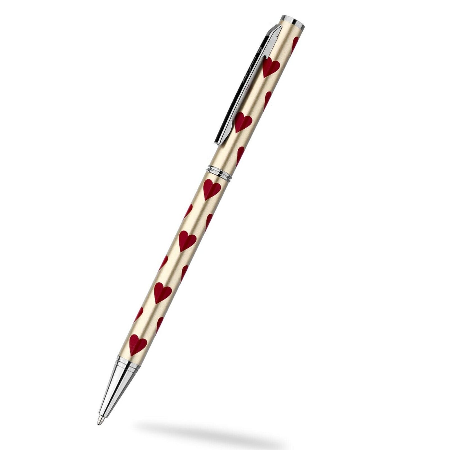 Ballpoint Pen Red Heart Multiple Hearts Gold Designer Black Ink Brand New Boxed