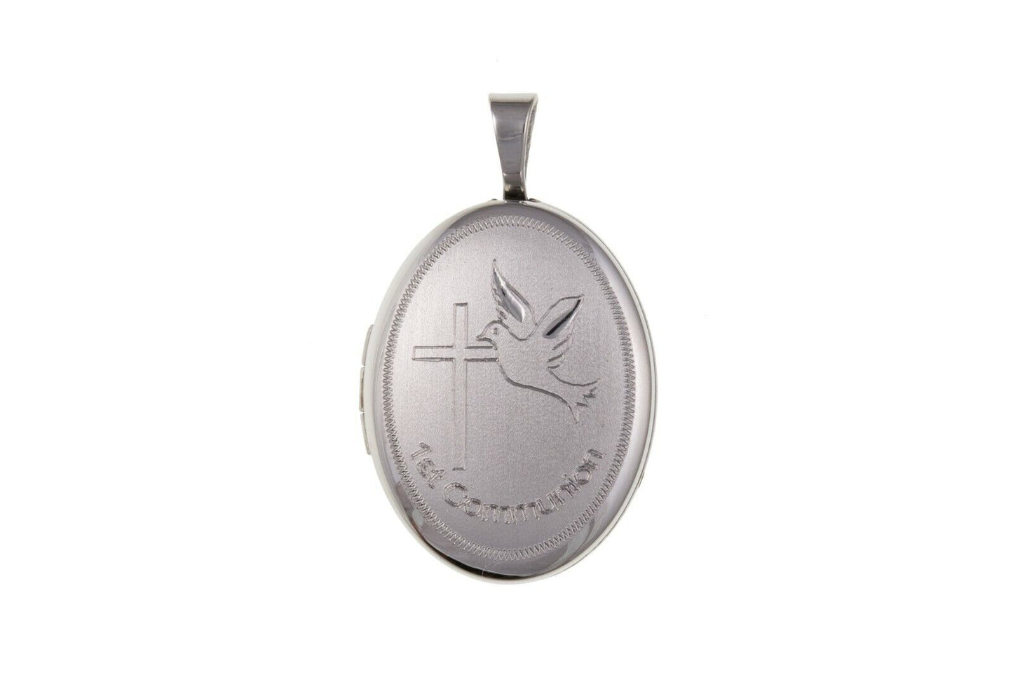 First Holy Communion Locket Sterling Silver 925 Hallmark All Chain Lengths