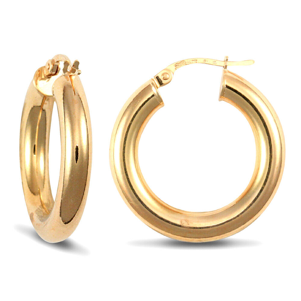 9ct Yellow Gold Hoop Style Earrings British Made Hallmarked 22mm
