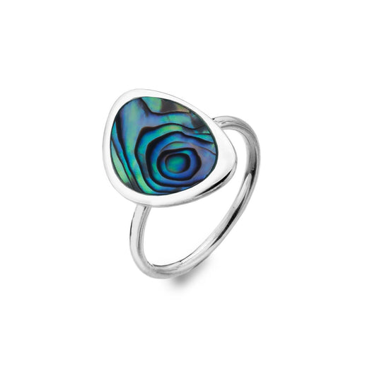 Solid Silver Paua Shell Ring Sterling 925 Stamped Size J - Q Brand New Gift