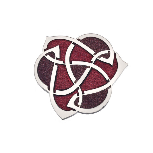 Celtic Archibold Knox Brooch Silver Plated Red Brand New Gift Packaging