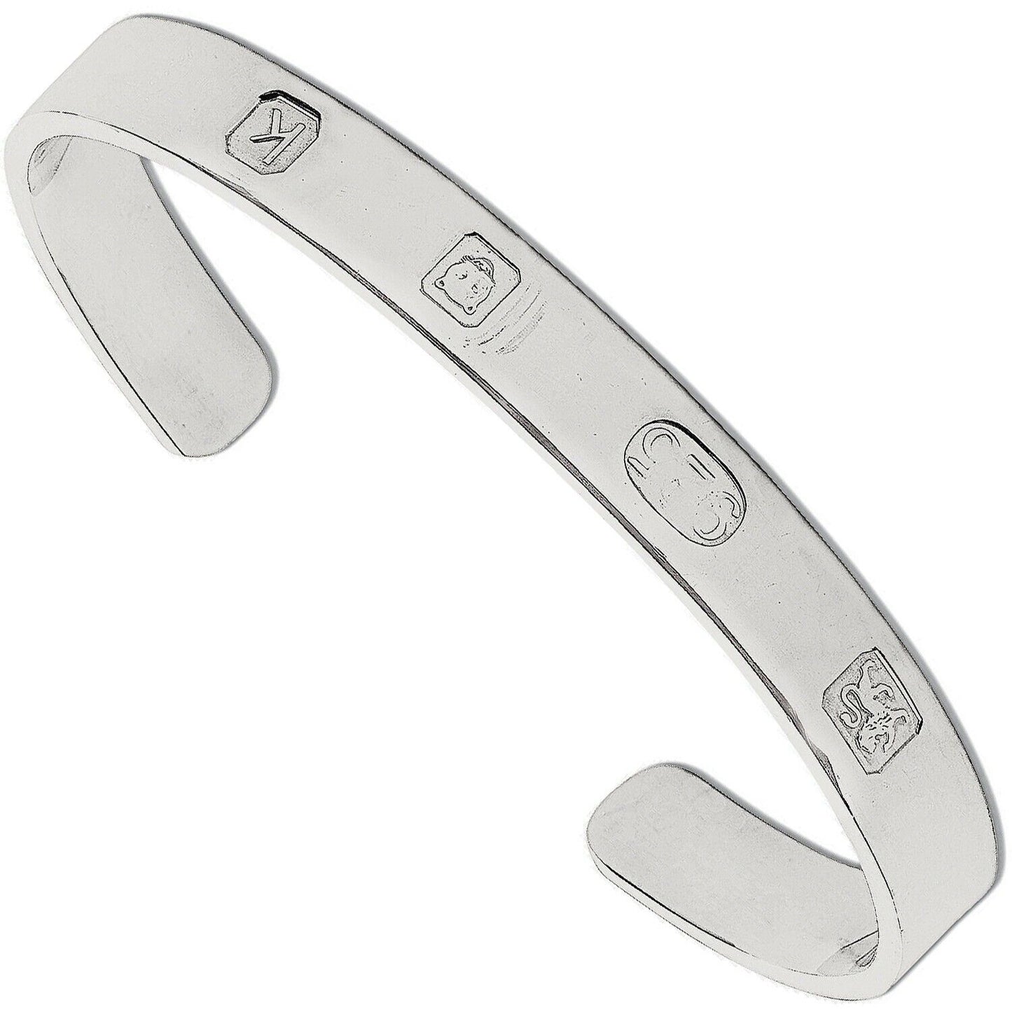 Ladies Silver Hallmark Bangle Solid Full Hallmark British Made Heavy Weight