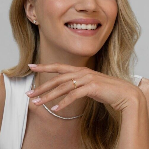 18ct Yellow Gold 0.25ct Round Brilliant Cut Solitaire Wed Fit Lab Grown Diamond