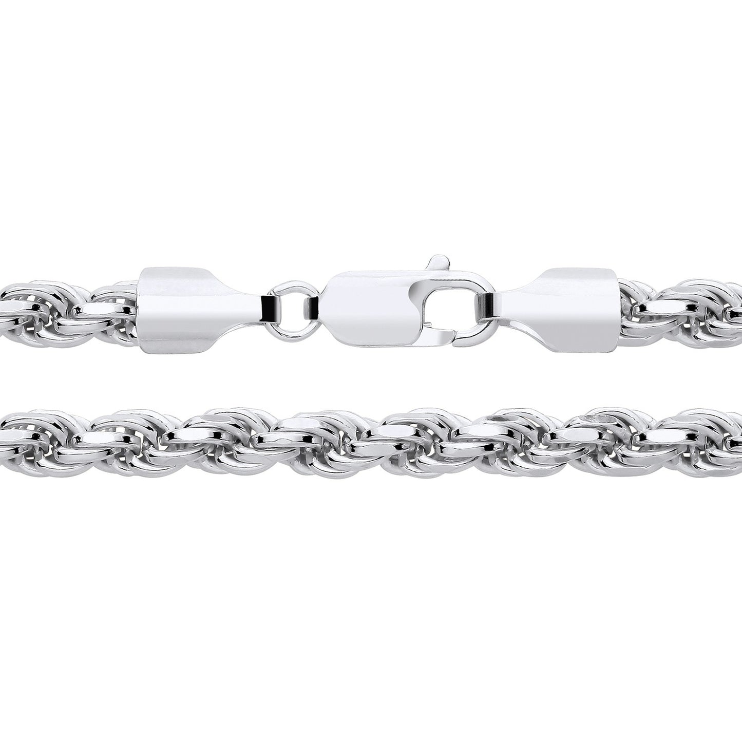 Sterling Silver Rope Chain 5mm Diamond Cut Full Hallmark 40 grams 20"