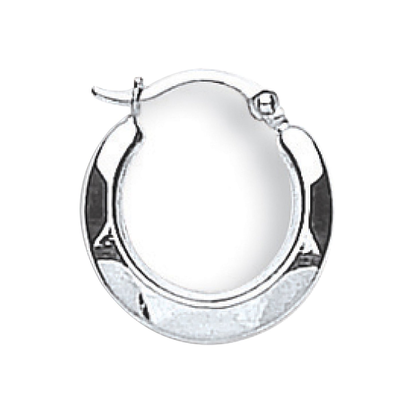 White Gold Hammered Hoop Earrings 14mm Creole Hoops Hallmarked