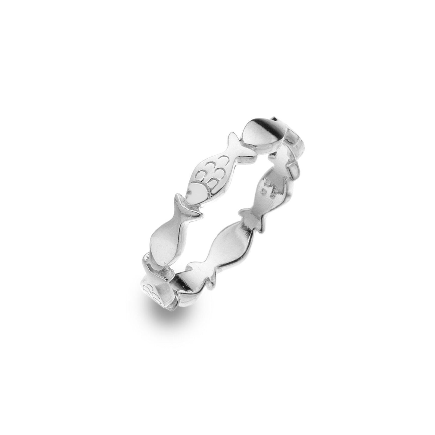 Solid Silver Fish Ring Sterling 925 Stamped Size K - Q Brand New Gift