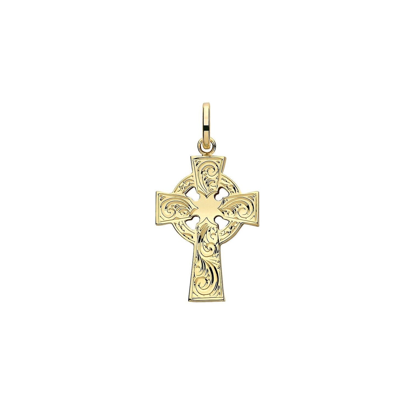 9ct Yellow Gold Cross Pendant Medium 26 x 17mm Religious Christian Christening