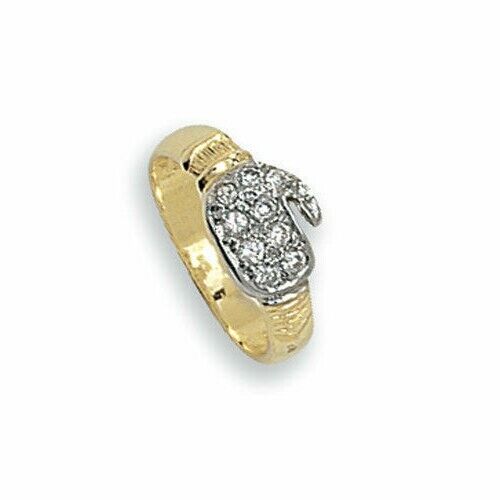 Baby Child's Boxing Glove Ring Solid Yellow Gold British Made Hallmarked