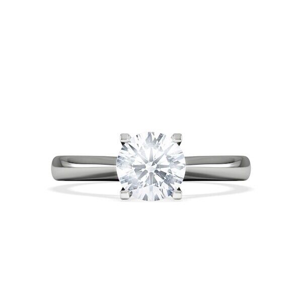 18ct White Gold 1.00ctw Round Brilliant Cut Solitaire Wed Fit Lab Grown Diamond