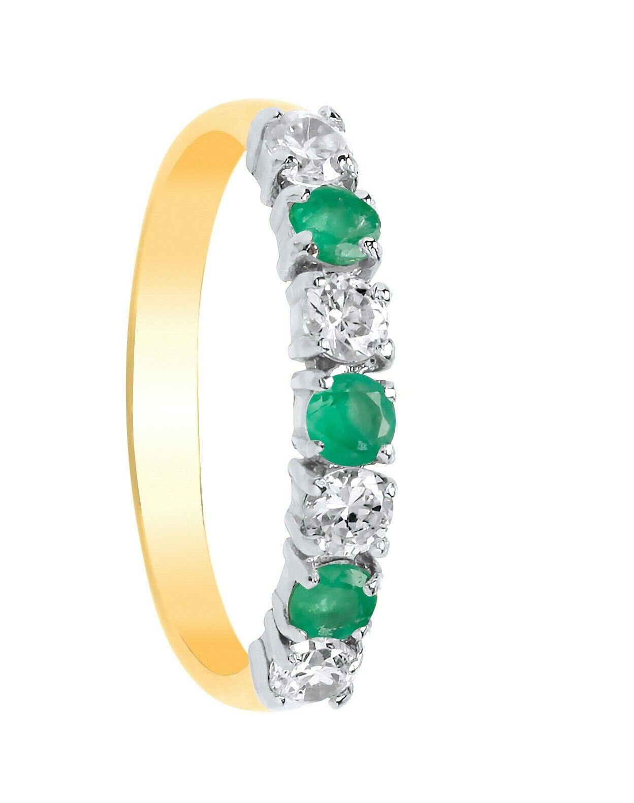 9ct Yellow Gold Emerald Eternity Ring Anniversary Band Fully Hallmarked