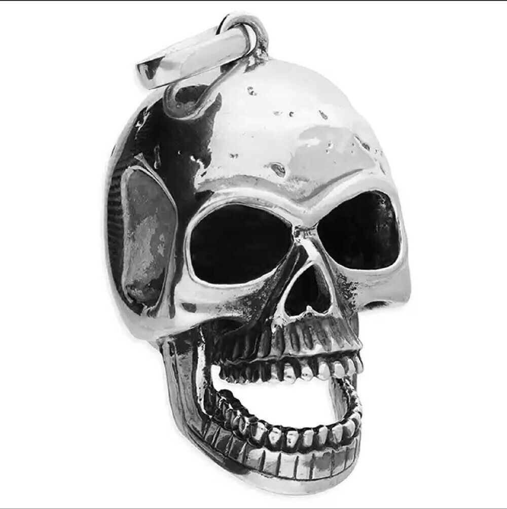 Large Skull Pendant Men's 925 Solid Sterling Silver 925 Hallmarked