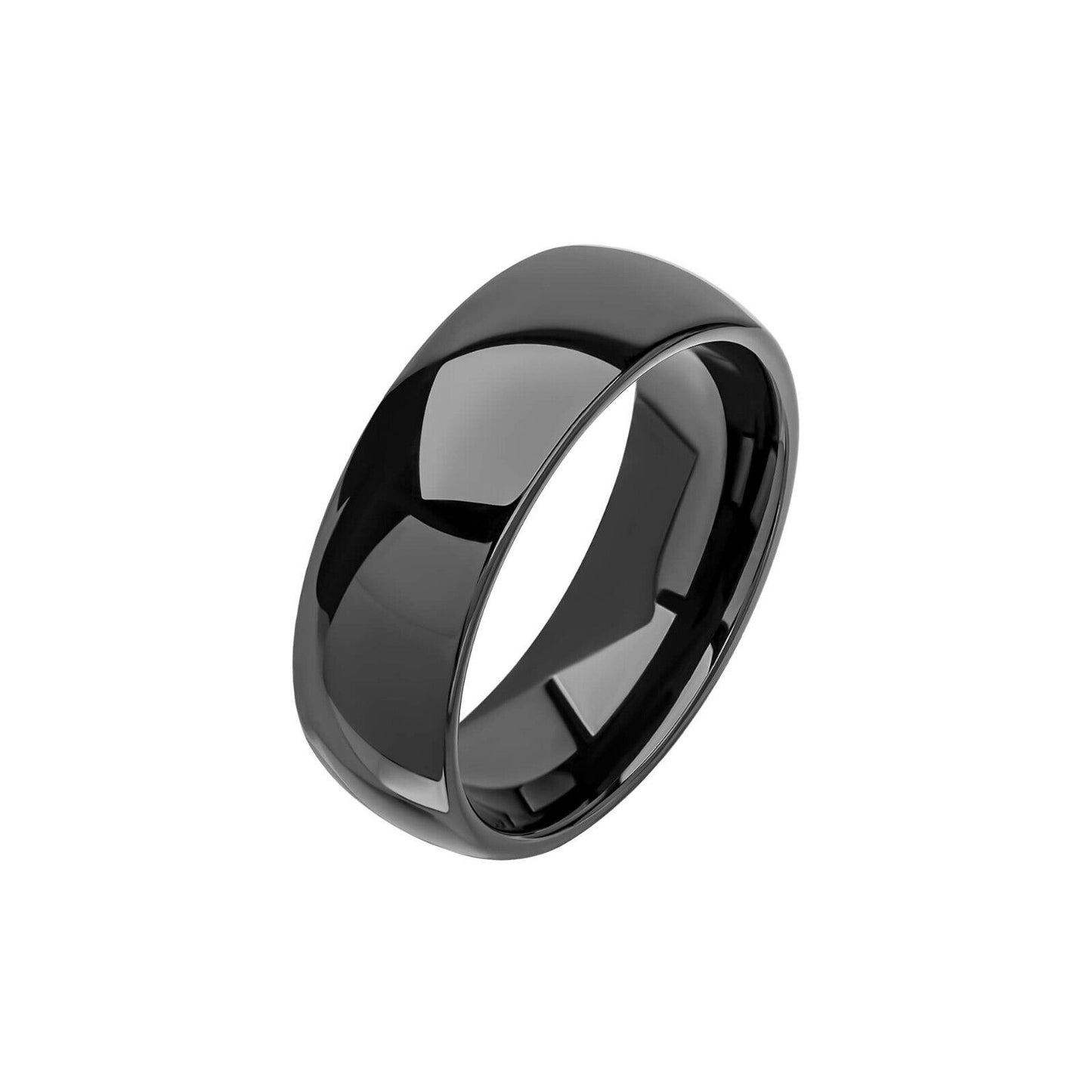 Fred Bennett Black Plated Tungsten Ring 8mm Wide Band R3861